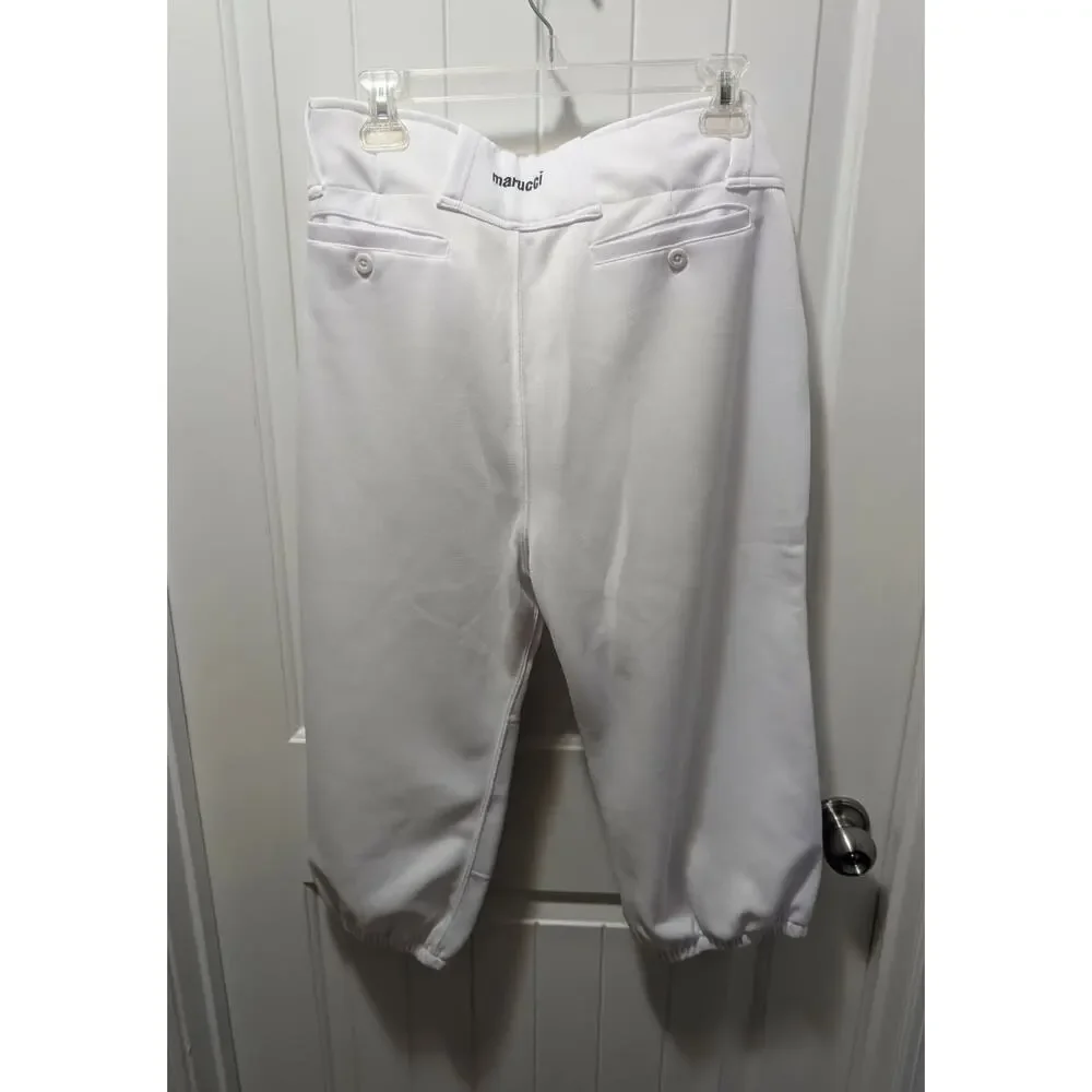 NEW! Marucci White Elite Tapered Short Baseball Pants Men's Size M